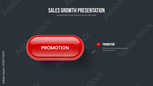 Advertising Development 1 Element Diagram Presentation Layout. Market Launch One Step Infographic Frame Design. Service Report Slideshow Template Vector Illustration.