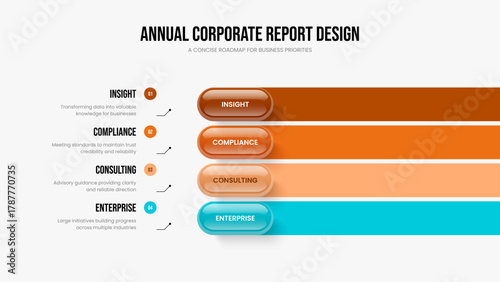 Creative Introduction Slideshow Template Vector Illustration. Business Campaign 4 Option Infographic Frame Layout. Digital Briefing Four Step Diagram Presentation Design.