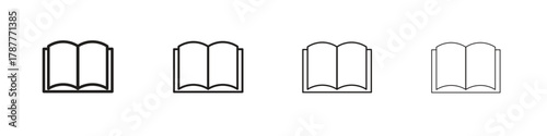 Book icon outline symbol. Editable Stroke collection.