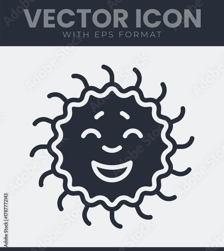 Virus microbe vector icon medical health and laboratory illustration