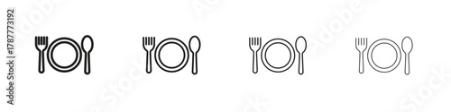 Canteen icon outline symbol. Editable Stroke collection.