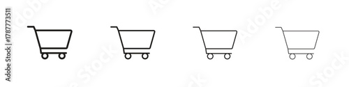 Cart icon outline symbol. Editable Stroke collection.