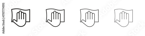 Cleaning cloth icon outline symbol. Editable Stroke collection.