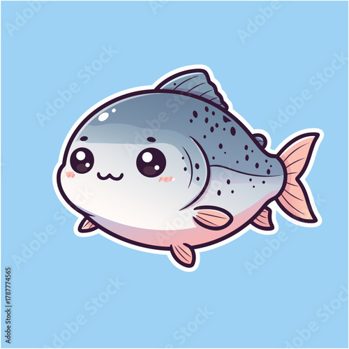 Cute Kawaii Fish Illustration - Adorable Aquatic Animal Character