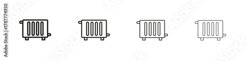 Conditioner heater icon outline symbol. Editable Stroke collection.