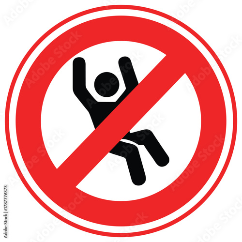 No Climbing Vector icon which can easily modify or edit