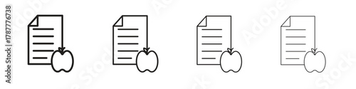 Diet plan icon outline symbol. Editable Stroke collection.