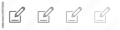 Edit text icon outline symbol. Editable Stroke collection.