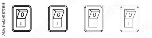 Electric switch icon outline symbol. Editable Stroke collection.