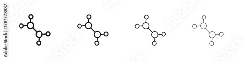 Ethylene molecule icon outline symbol. Editable Stroke collection.