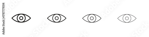 Eye icon outline symbol. Editable Stroke collection.