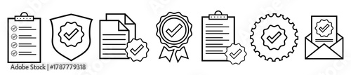 Checkmark Icon Set for Approval and Verification