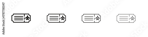 Flight tickets icon outline symbol. Editable Stroke collection.