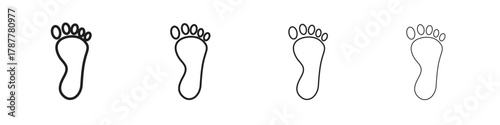 Footprint icon outline symbol. Editable Stroke collection.