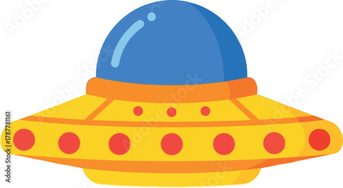 Retro ufo flying saucer cartoon