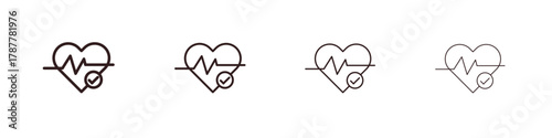Good health icon outline symbol. Editable Stroke collection.
