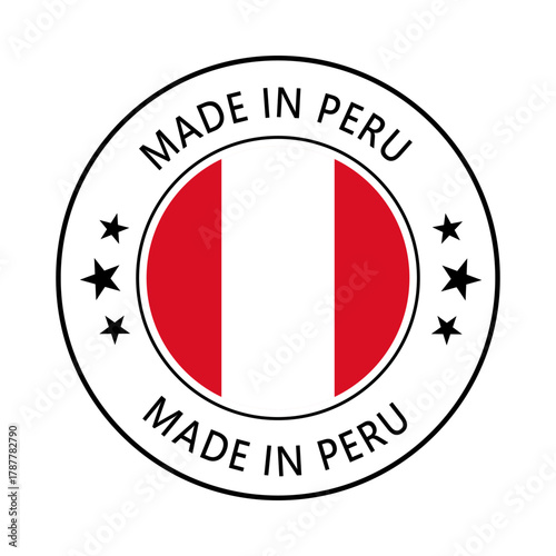 Free Download Peru Made in Stamp in circle with flag Vector template on white background - GFXLoad