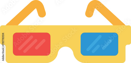 3d glasses red blue anaglyph cinema entertainment