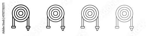 Hose icon outline symbol. Editable Stroke collection.