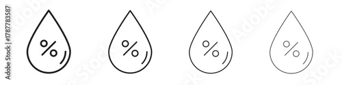 Humidity icon outline symbol. Editable Stroke collection.