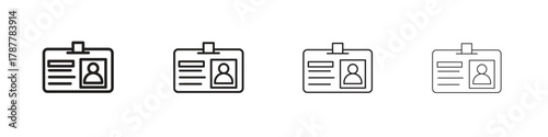 ID badge icon outline symbol. Editable Stroke collection.