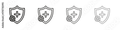 Immunity icon outline symbol. Editable Stroke collection.