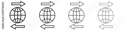 Import export icon outline symbol. Editable Stroke collection.