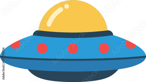 Retro sci fi flying saucer ufo