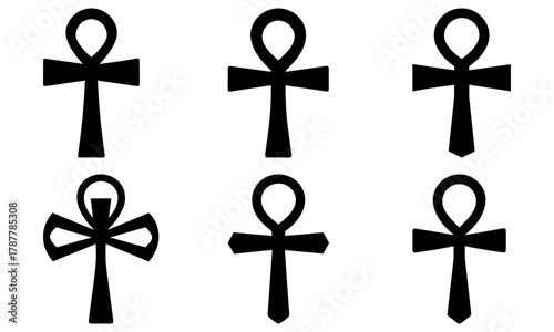 Mystical ankh symbols convey ancient Egyptian heritage and spiritual power, ideal for historical projects or modern designs with symbolic depth.