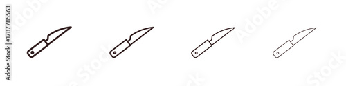 knife icon outline symbol. Editable Stroke collection.