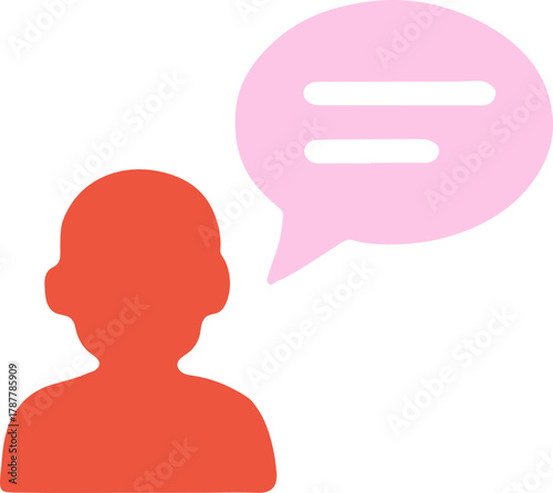 Silhouette figure with speech bubble communication icon for social interaction