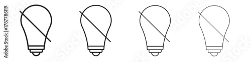 Light off icon outline symbol. Editable Stroke collection.