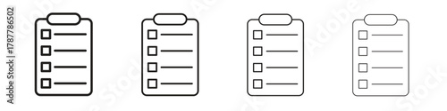List icon outline symbol. Editable Stroke collection.