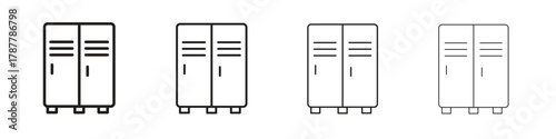 Locker icon outline symbol. Editable Stroke collection.