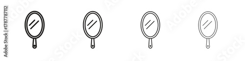 Makeup mirror icon outline symbol. Editable Stroke collection.