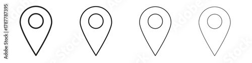 Map marker icon outline symbol. Editable Stroke collection.