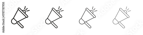 Megaphone icon outline symbol. Editable Stroke collection.