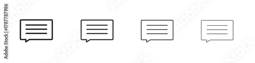 Messaging icon outline symbol. Editable Stroke collection.