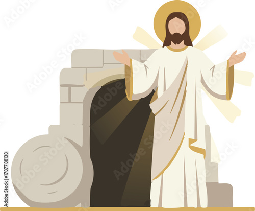 Resurrection of Jesus vector illustration 