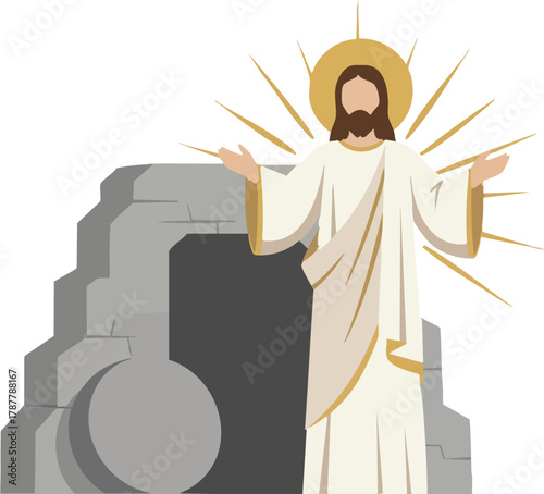 Resurrection of Jesus vector illustration 