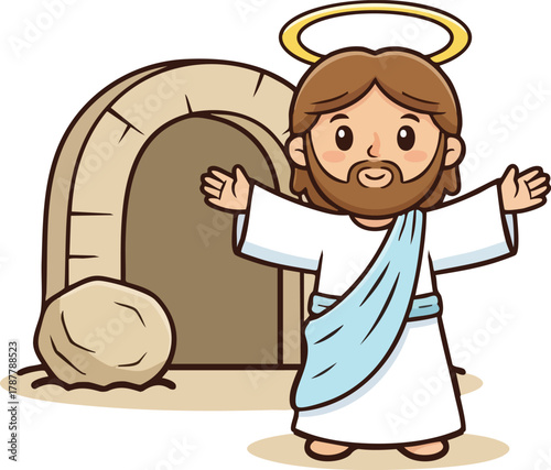 Resurrection of Jesus vector illustration 