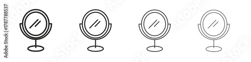 Mirror icon outline symbol. Editable Stroke collection.