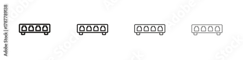 Network switch icon outline symbol. Editable Stroke collection.
