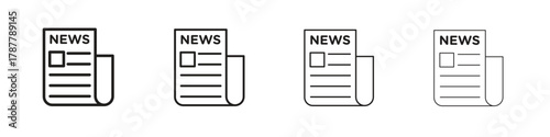 News icon outline symbol. Editable Stroke collection.