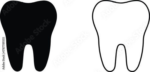 tooth icon set vector