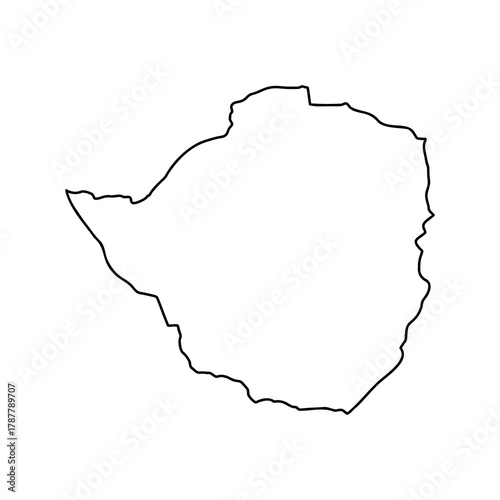 Zimbabwe map, vector sketch