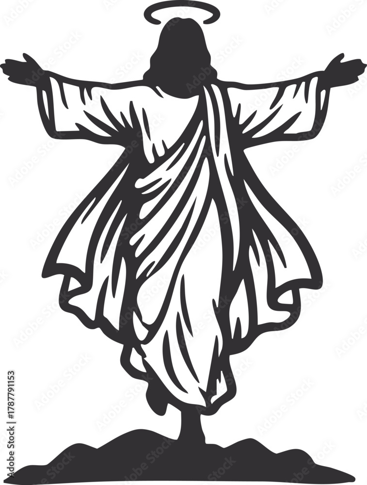 Fototapeta premium Resurrection of Jesus vector illustration 