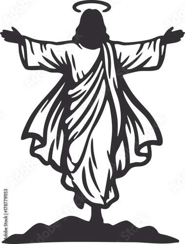 Resurrection of Jesus vector illustration 