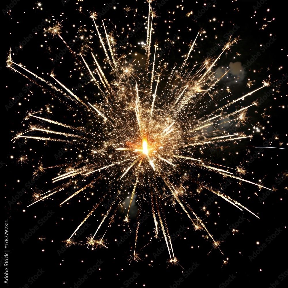 Fototapeta premium Firework burst fireworks backgrounds outdoors.