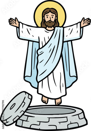 Resurrection of Jesus vector illustration 